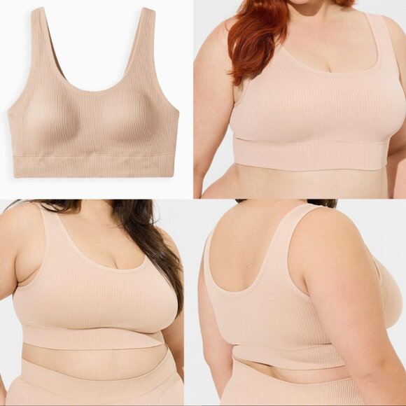 LOT OF 3✨TORRID size 0x (large) Lightly Lined Seamless Rib Scoop Bralette - Picture 6 of 13
